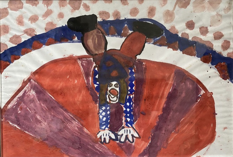 Clown painted in Neil Shawcross's Saturday Morning Club, aged approx 7