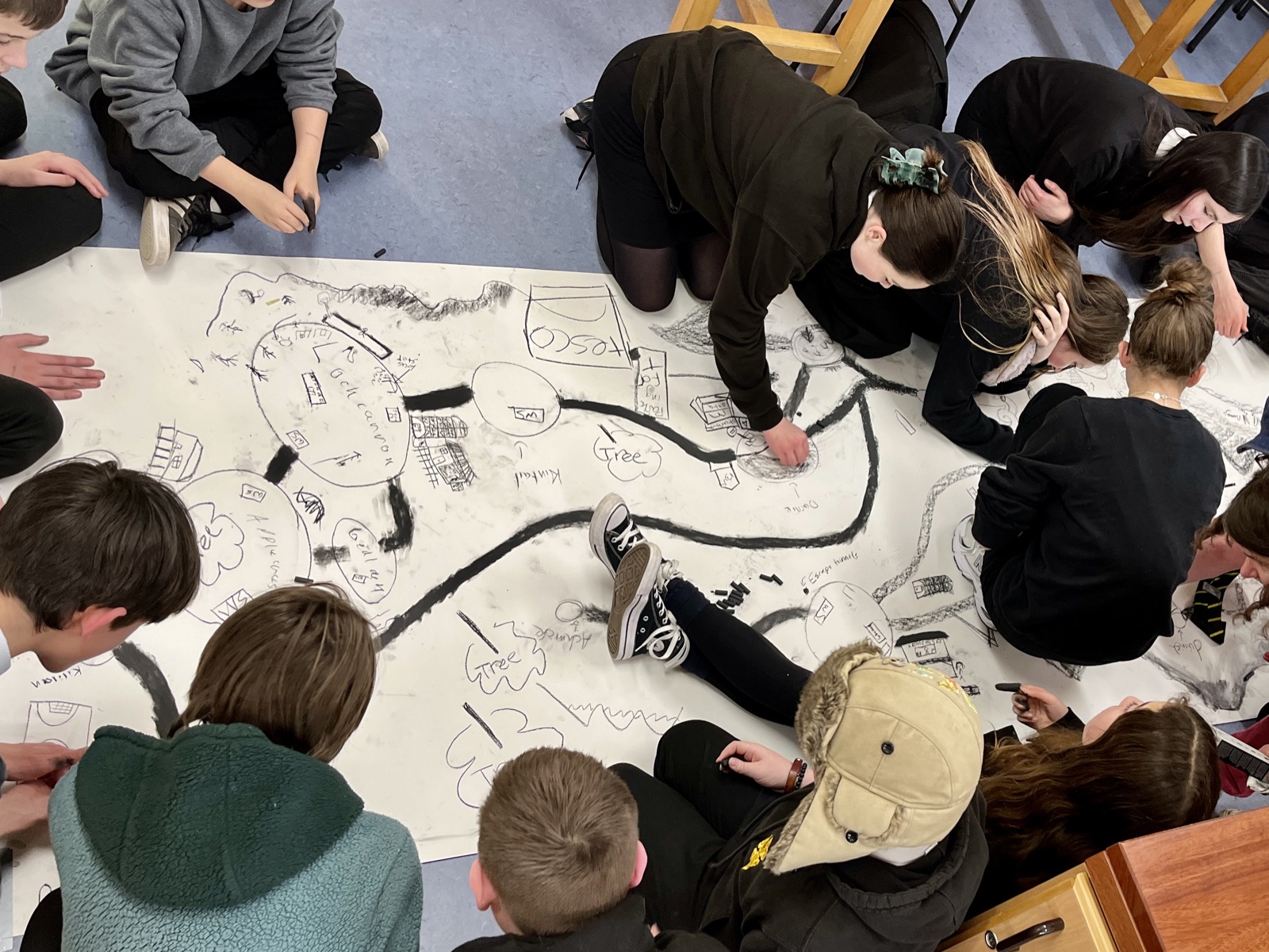 Mapping Lochalsh with Plockton High School and Nick Wright, town-planner, for the Lochalsh Local Place Plan