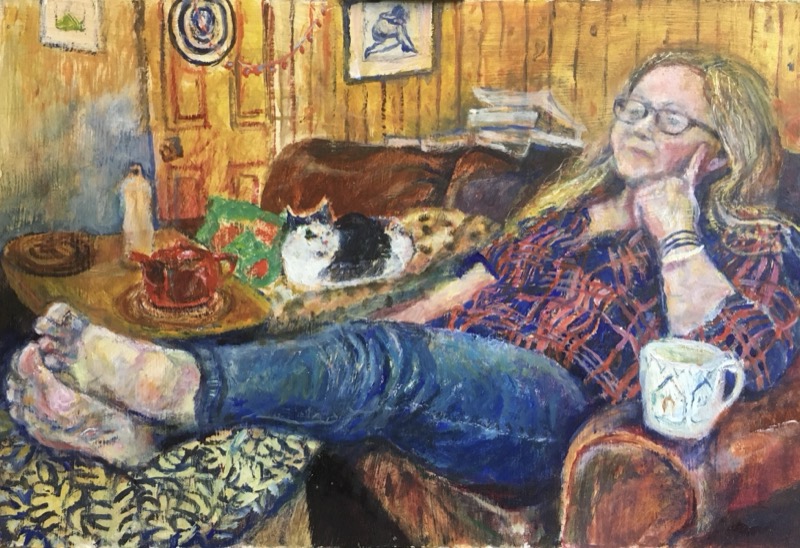 Magda with feet up